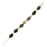 18Kt Yellow Gold Plated 925 Silver Bracelet with Faceted Labradorite Natural Stones