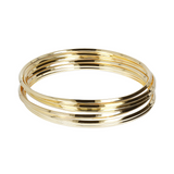 Set of 6 Rigid Bracelets in 18Kt Yellow Gold Plated 925 Silver