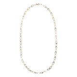 Long Necklace in 18Kt Yellow Gold Plated 925 Silver with Flat Cut Marquise Links