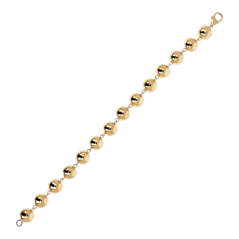 Maxi-Perlenarmband aus 18 Karat Gelbgold vergoldetem 925er Silber