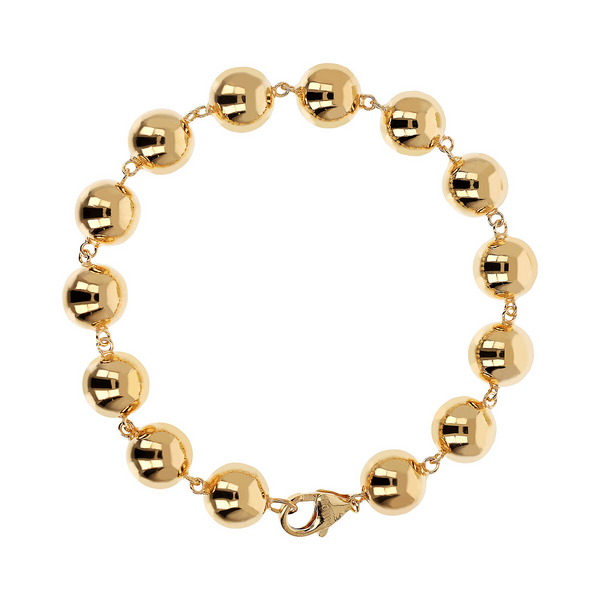18Kt Yellow Gold Plated 925 Sterling Silver Maxi Bead Bracelet