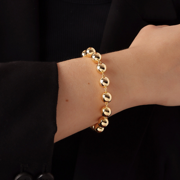 18Kt Yellow Gold Plated 925 Sterling Silver Maxi Bead Bracelet