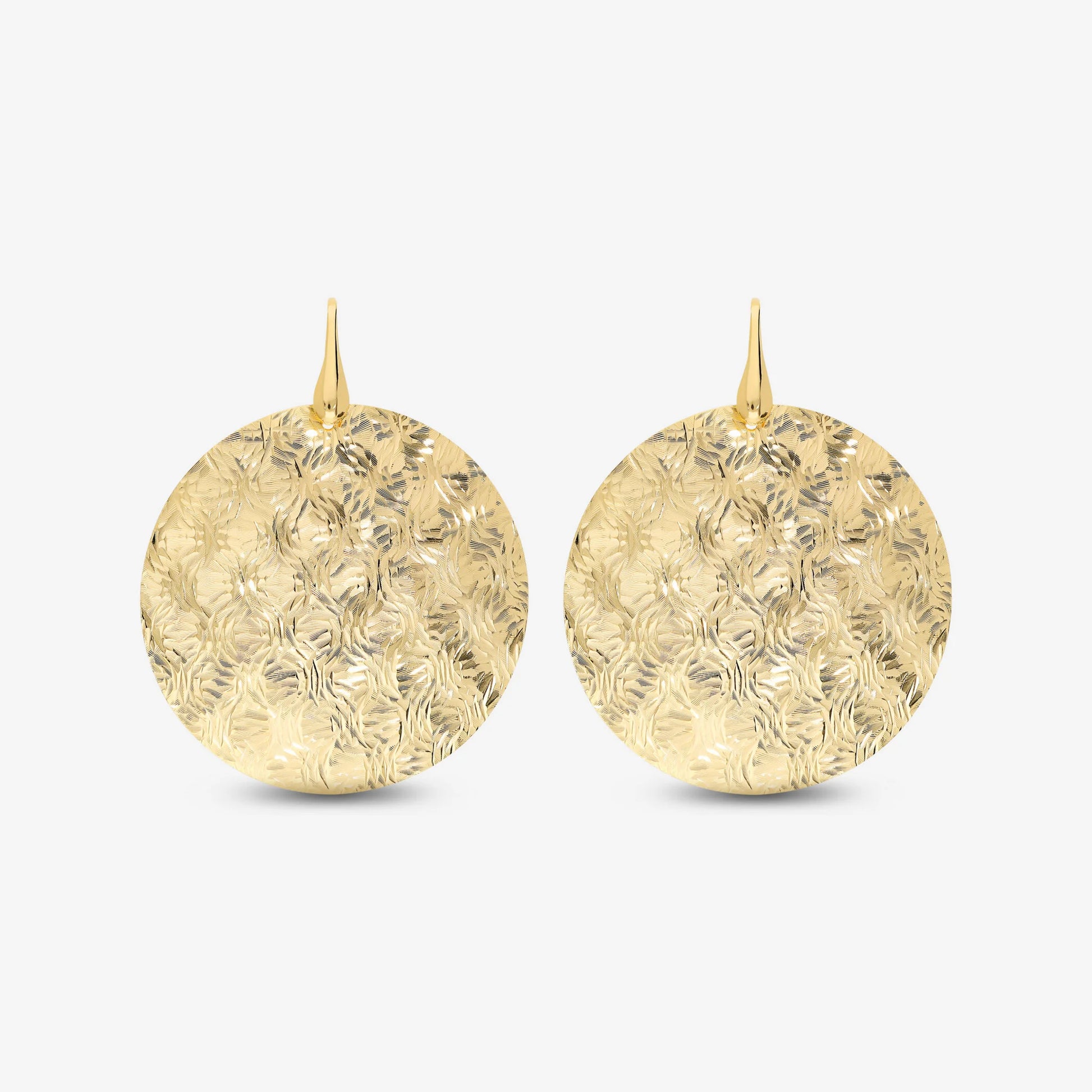 Orecchini Pendenti a Scudo Diamantati in Argento 925 placcato Oro Giallo 18Kt