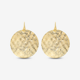 Orecchini Pendenti a Scudo Diamantati in Argento 925 placcato Oro Giallo 18Kt