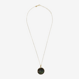 925 Sterling Silver 18Kt Yellow Gold Plated Link Necklace with Removable Labradorite Pendant