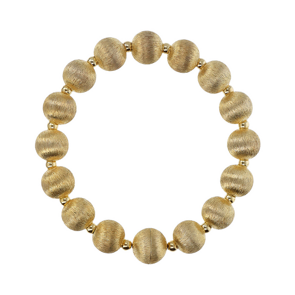Bracelet in 925 silver 18kt yellow gold plated with satin-finished maxi beads and small polished spheres.