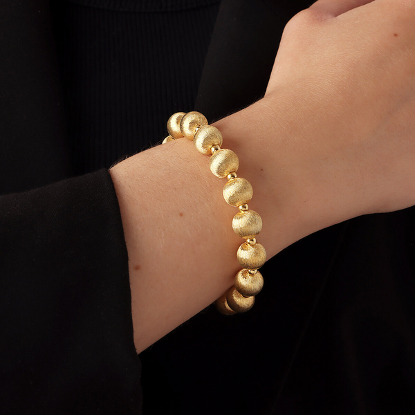 Bracelet in 925 silver 18kt yellow gold plated with satin-finished maxi beads and small polished spheres.