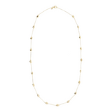 Long Link Glitter Necklace in 925 Sterling Silver 18Kt Yellow Gold Plated with Shiny Nuggets