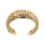 Rigid Bracelet with Diamond Strand in 925 Sterling Silver 18Kt Yellow Gold Plated