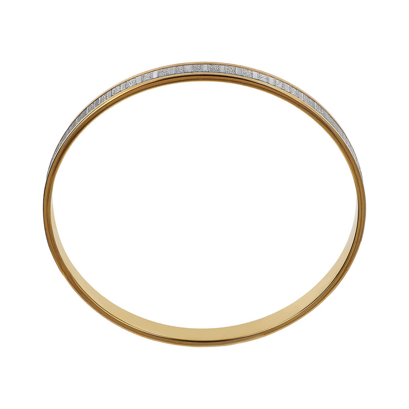 Rigid Bracelet in 925 Sterling Silver 18Kt Yellow Gold Plated with Brilliant Finish