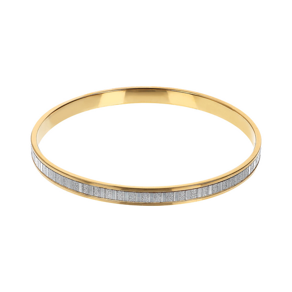 Rigid Bracelet in 925 Sterling Silver 18Kt Yellow Gold Plated with Brilliant Finish