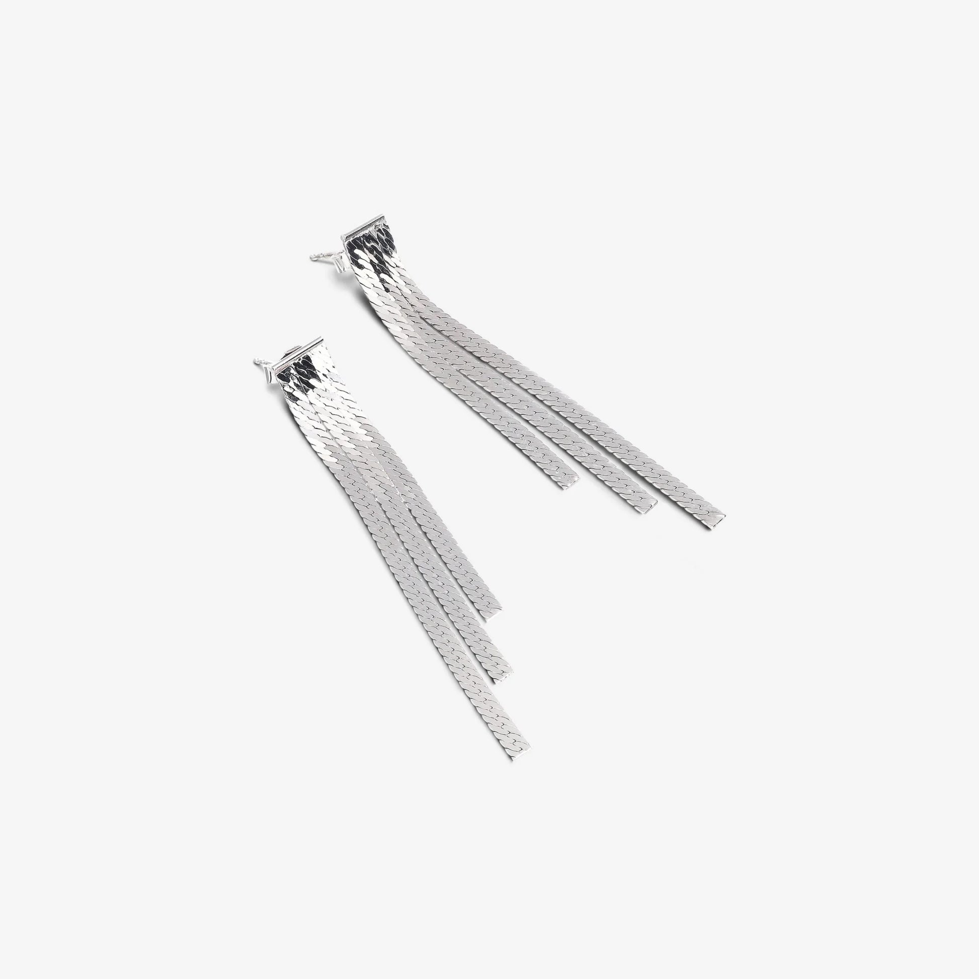 Boucles d'oreilles en argent sterling 925 platiné et serpent 6cm