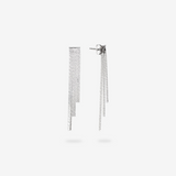 Boucles d'oreilles pendantes en maille serpent en argent 925 plaqué platine 6 cm