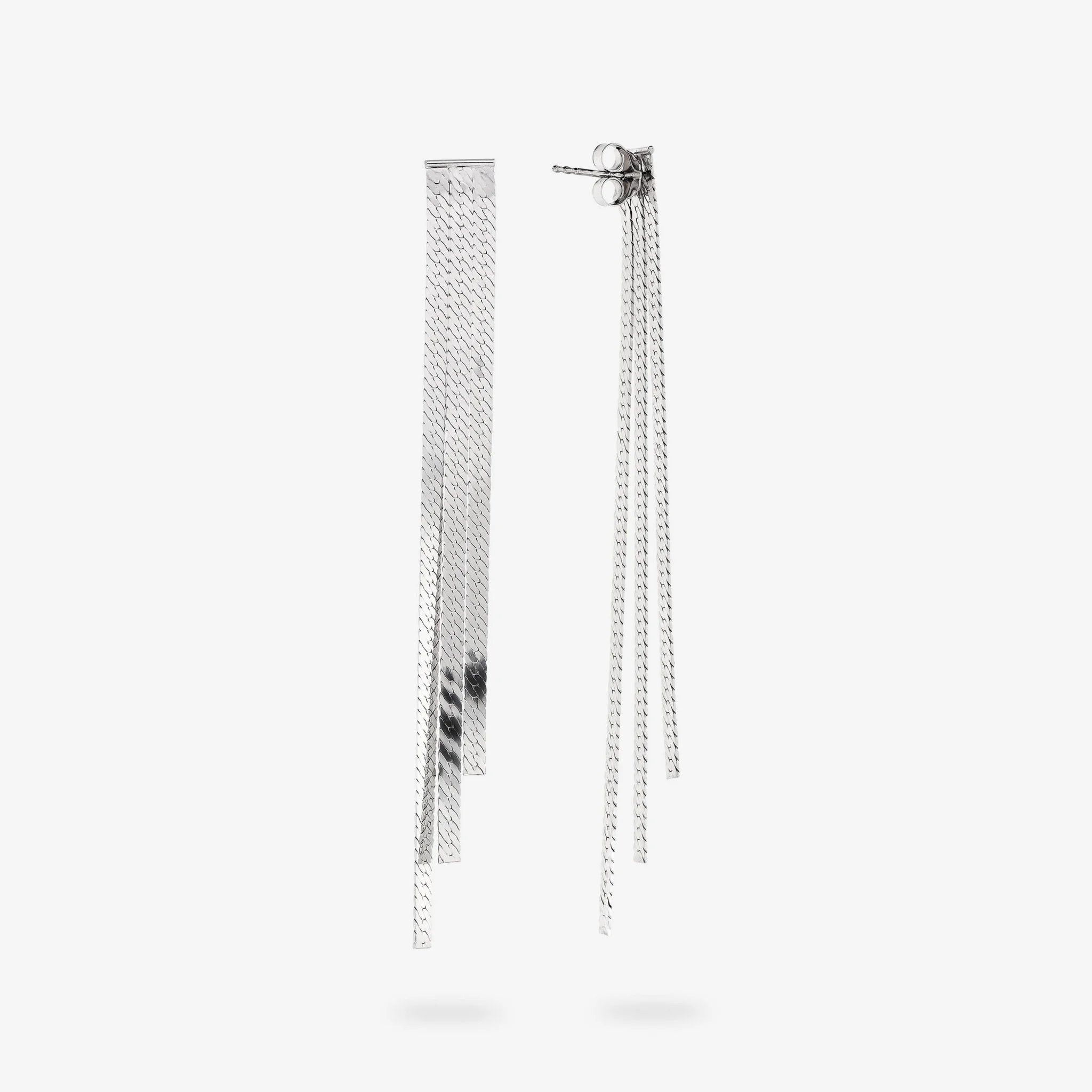 Boucles d'oreilles en argent 925 plaqué platine avec pendentif serpent de 9cm