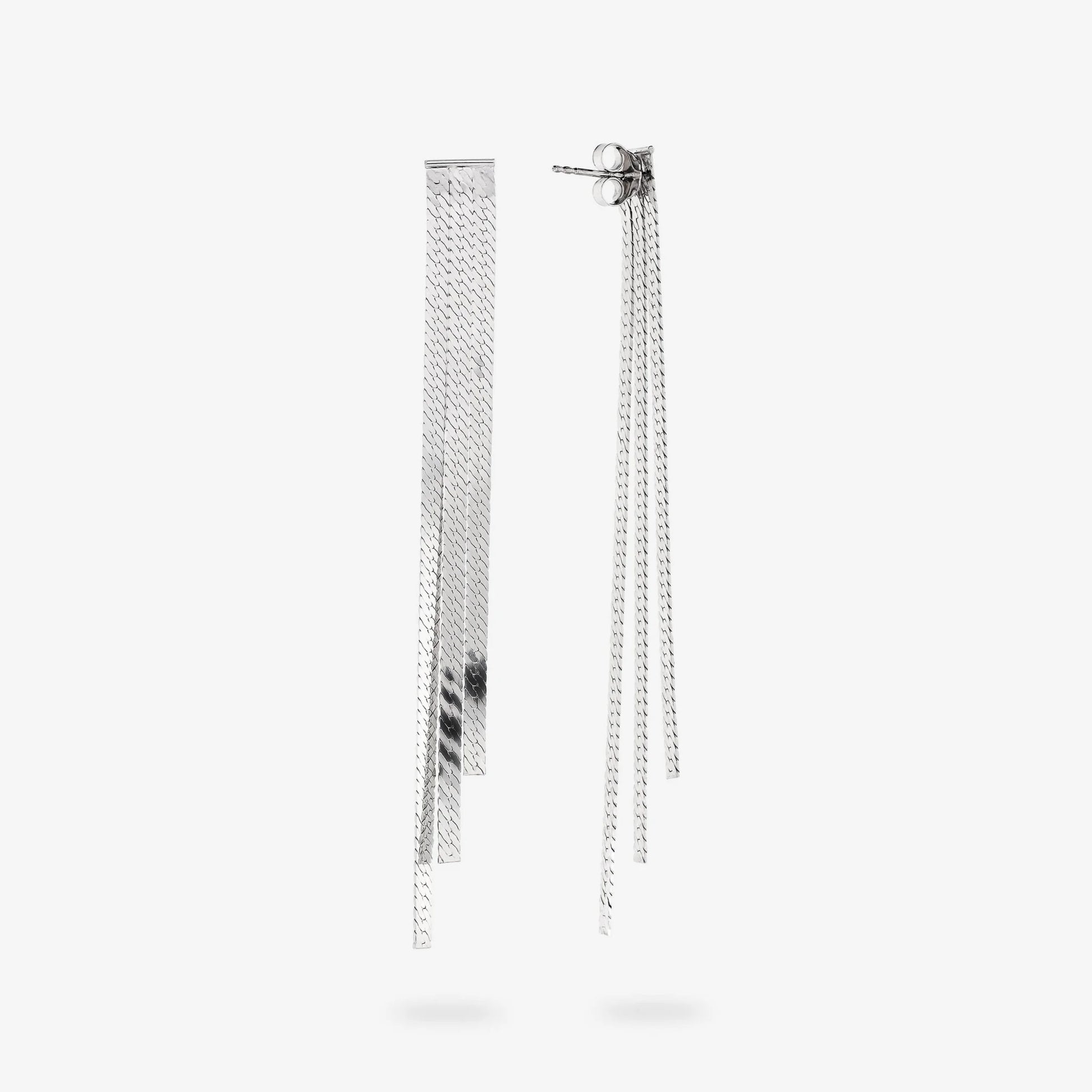 Boucles d'oreilles en argent 925 plaqué platine avec pendentif serpent de 9cm