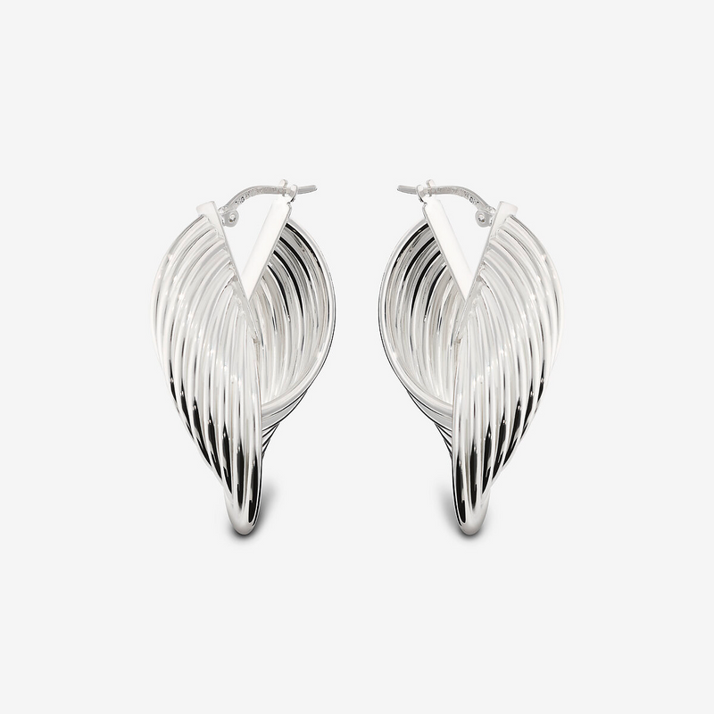 Boucles d'oreilles créoles en argent 925 plaqué platine