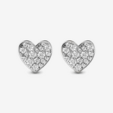 Boucles d'oreilles Cœur à Lobo en Argent 925 plaqué Platine avec Pavé de Zircon Cubique