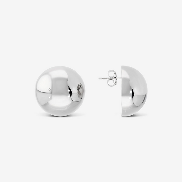 Orecchini a Sfera Lucidi in Argento 925 placcato Platino