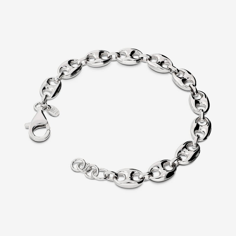 Marina Link Bracelet in 925 Silver plated with Platinum