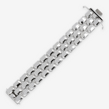 Panthère bracelet in 925 platinum-plated sterling silver