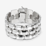 Panthère bracelet in 925 platinum-plated sterling silver