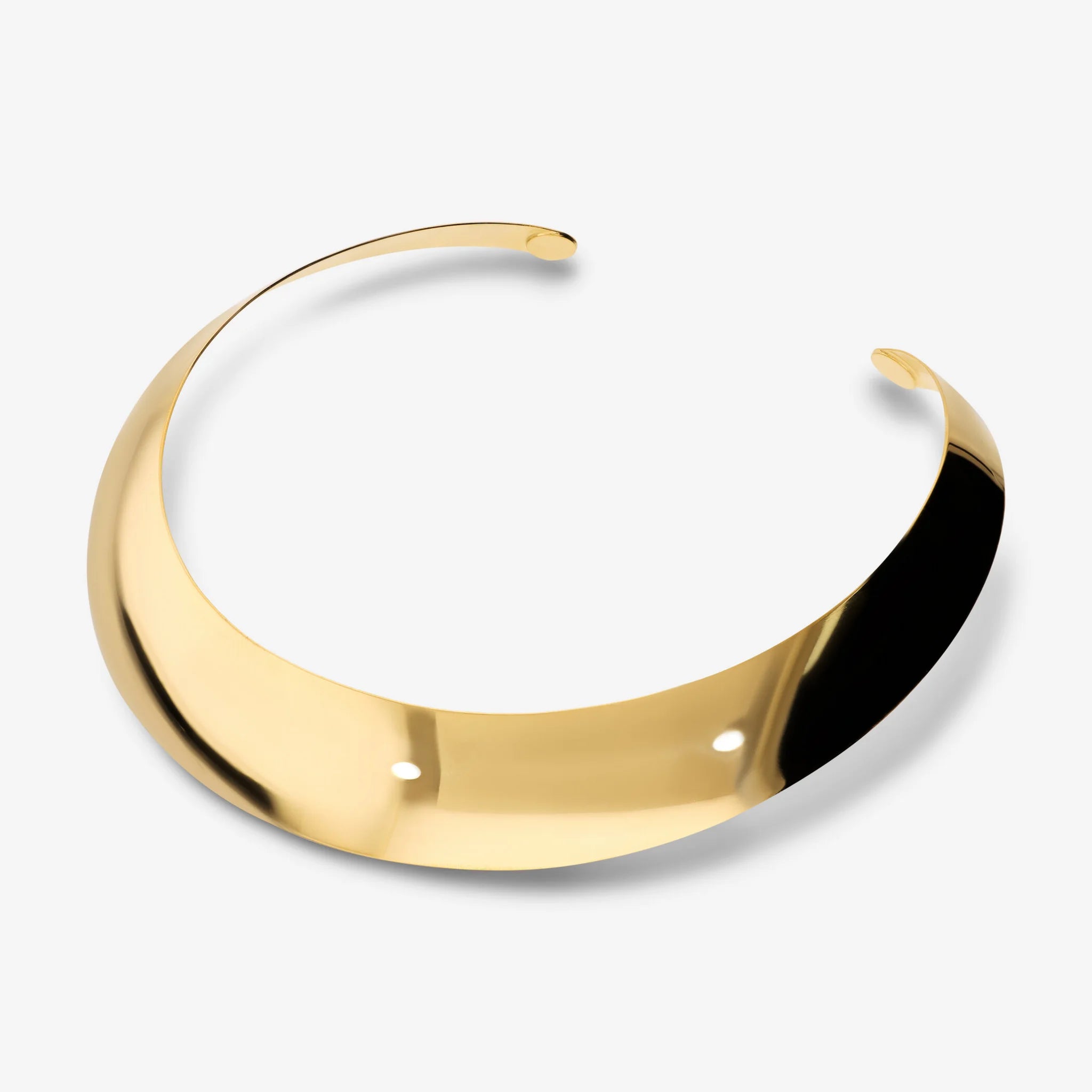 Collana Choker a Specchio in Argento 925 placcato Oro Giallo 18Kt Superficie 2cm