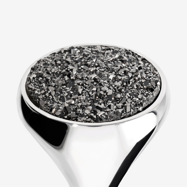Anello Cocktail en Argent 925 plaqué Platine avec Drusite