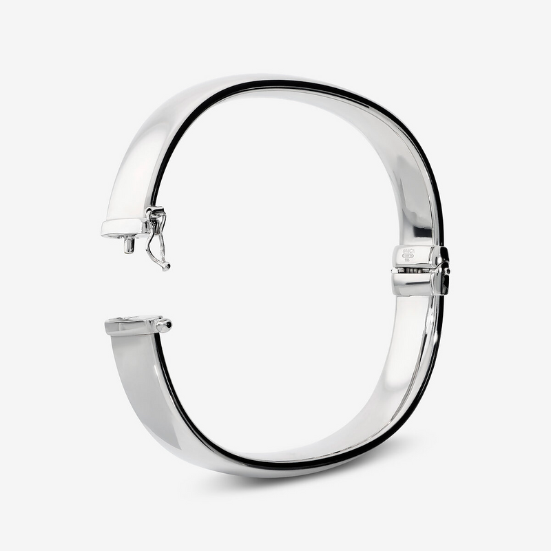 Square Rigid Bracelet in 925 Silver plated with Platinum