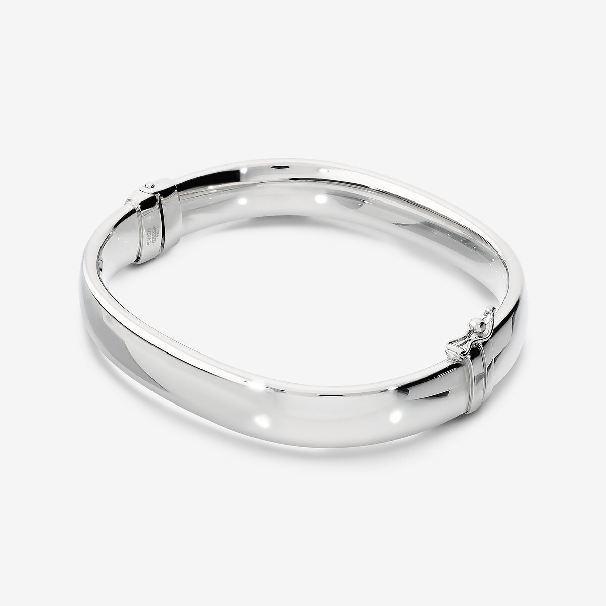 Square Rigid Bracelet in 925 Silver plated with Platinum