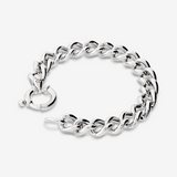 Grumetta Link Bracelet in 925 Silver plated with Platinum