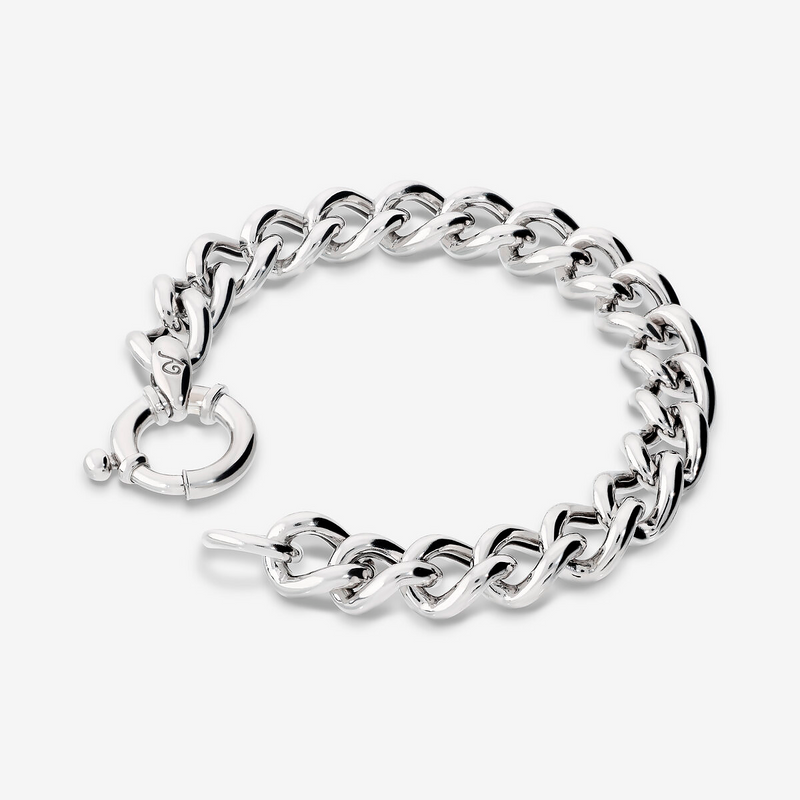Grumetta Link Bracelet in 925 Silver plated with Platinum