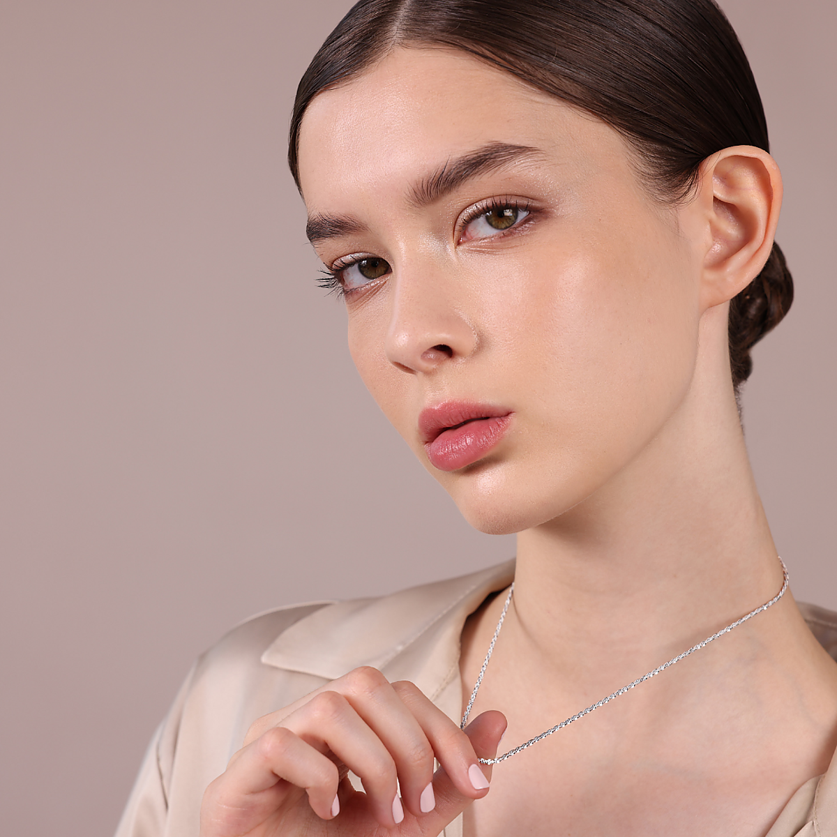 Collana Maglia Margherita in Argento 925 placcato Platino