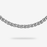 Collier ras du cou à maillons byzantins en argent 925 platiné.