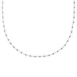 Lange Halskette mit Diamantperlen aus platiniertem 925er Silber