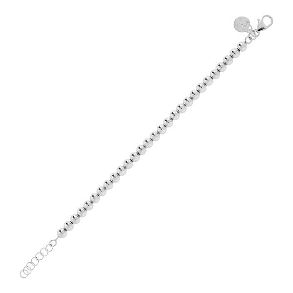 Bracelet with Shiny Spheres in Platinum-plated 925 Silver