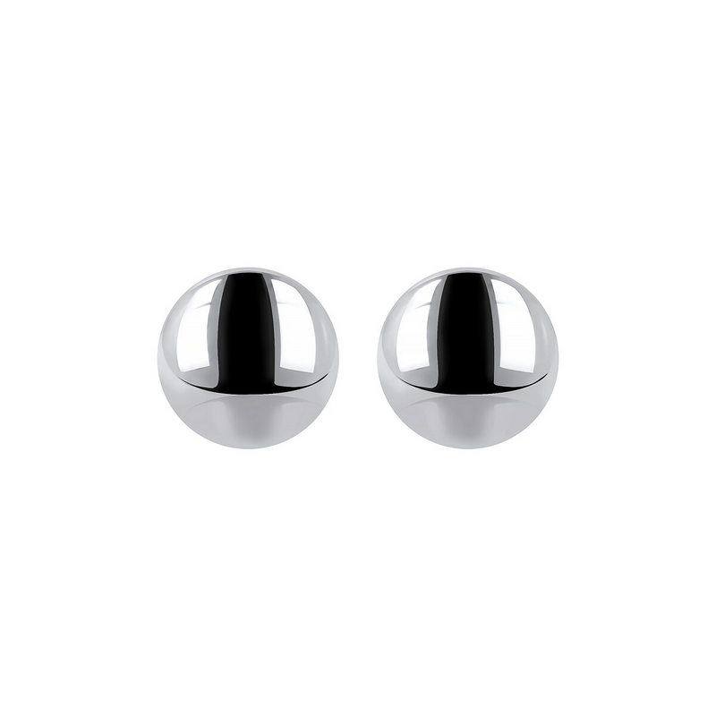 Maxi Button Earrings in Platinum-plated 925 Silver