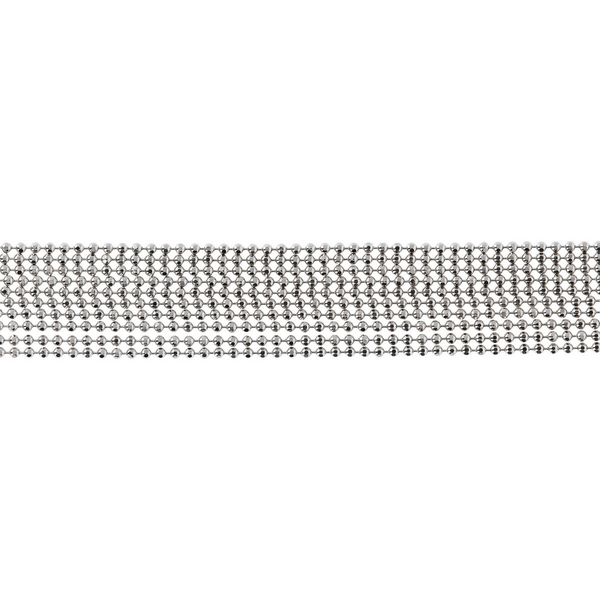 Multi-strand Bracelet with Diamond Microbeads in 925 Platinum Plated Sterling Silver