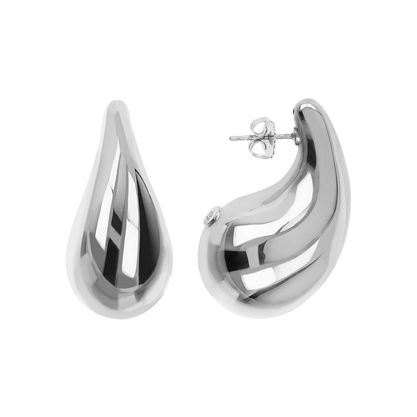 Drop Earrings in 925 Sterling Silver, Platinum Plated