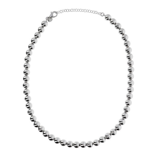 Shiny Sphere Necklace in Platinum Plated 925 Sterling Silver 