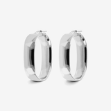 Orecchini Ovali Allungati in Argento 925 placcato Platino