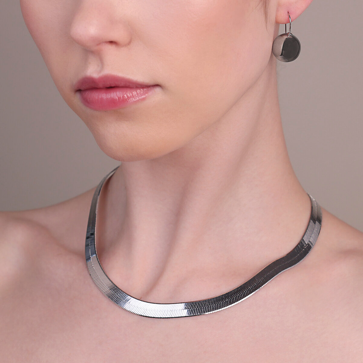 Orecchini Pendenti in Argento 925 placcato Platino con Bead Lucide