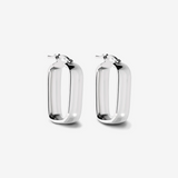 Orecchini Rettangolari in Argento 925 placcato Platino