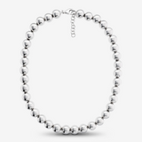 Collana Girocollo in Argento 925 placcato Platino con Bead Lucide