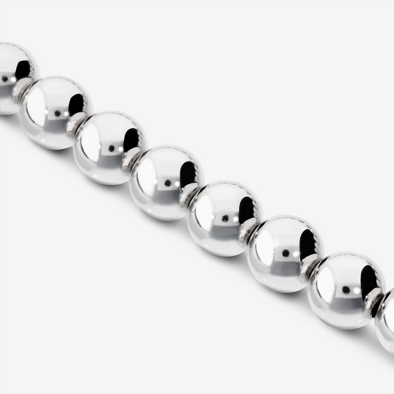 Collana Girocollo in Argento 925 placcato Platino con Bead Lucide