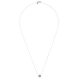 Long Necklace with Diamond Microbeads and Grey Ming Freshwater Pearl