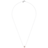 Long Necklace with Diamond Microbeads and Ming Champagne Freshwater Pearl