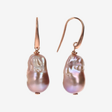 Boucles d'oreilles pendantes en argent 925 plaqué or rose 18 carats avec perles Scaramazze d'eau douce multicolores Ø 18 mm