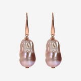 Boucles d'oreilles pendantes en argent 925 plaqué or rose 18 carats avec perles Scaramazze d'eau douce multicolores Ø 18 mm