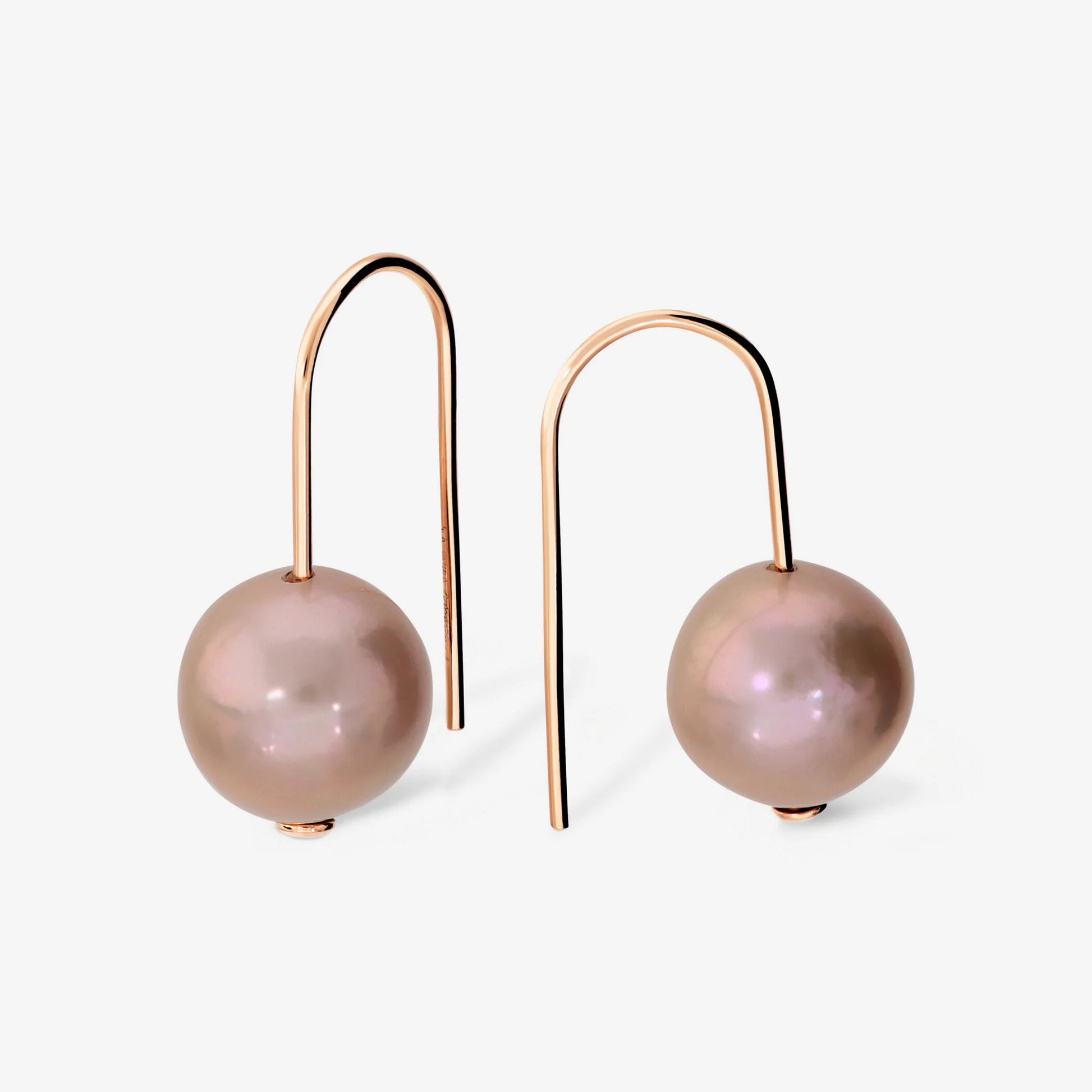 Boucles d'oreilles en argent 925 plaqué or 18Kt avec perles d'eau douce Ming Ø 12/13 mm