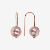 Boucles d'oreilles pendantes en argent 925 plaqué or 18Kt avec perles d'eau douce Ming Ø 12/13 mm